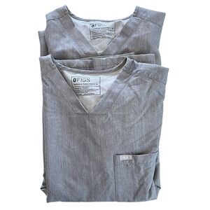 Figs Chisec Three Pocket Scrub Top Gray Mens Size M Lot Of 2 PO 5794